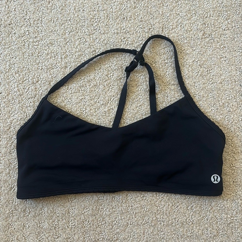 Black multi strap Lululemon sports bra